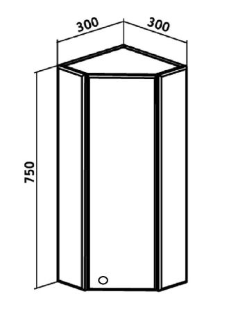 Зеркальный шкаф Runo угловой Кредо 30 (00000001108), артикул 00000001108