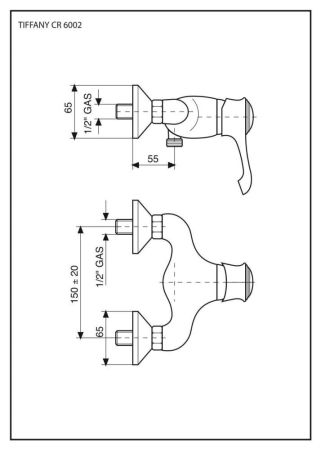 Emmevi Tiffany, однорычажный смеситель для душа без набора для душа, цвет хром