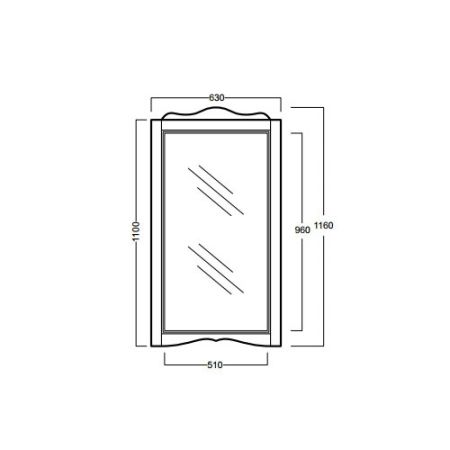 SIMAS Arcade Зеркало 63х116см, цвет noce, артикул ARS1 noce
