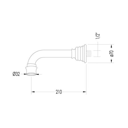 Devon Heritage Излив для ванны пристенной  , цвет хром, артикул AQ5906CR