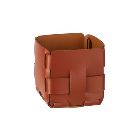 Colombo Adj Корзинка Mini Bottega, 12x12H13 см, цвет: бордо/коньяк, артикул BADJ1013-3009