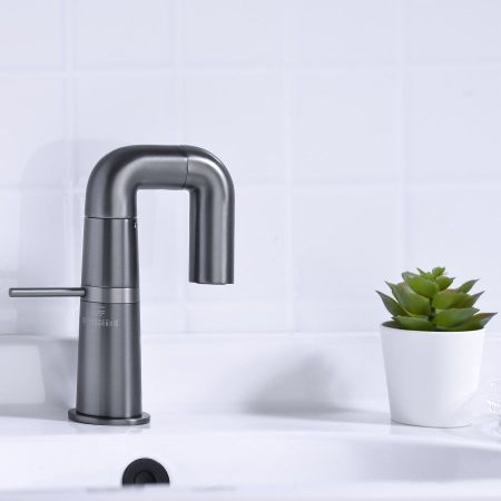 Смеситель для раковины Haiba HB10813-3, пепельный, артикул HB10813-3