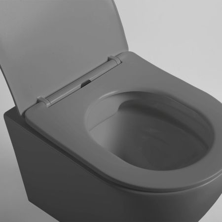 Унитаз подвесной Globo VT1-14SMA безободковый, цвет антрацит мат., ультратонкое сиденье soft-close, артикул VT1-14SMA