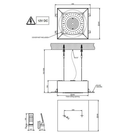 Gessi Afilo Встраив. душ. система 350х350мм, тропический ливеньи хромотерапия, c пультом упр.,(без панели 57018 и блока RIR5402), артикул 57601#279