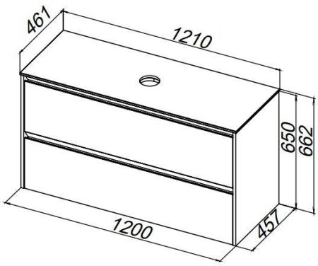 Столешница Allen Brau Activity 120 1.35025.ST акриловый камень сатин, артикул 1.34025.ST