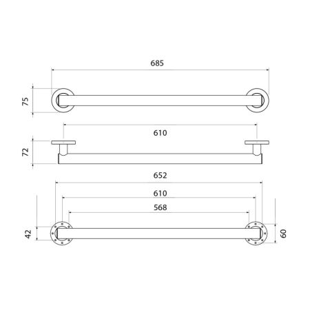Поручень Timo Saona черное золото (13265/18), артикул 13265/18