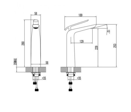Смеситель для умывальника Lemark Меланж высокий, монолитный, хром/белый (LM4909CW), артикул LM4909CW