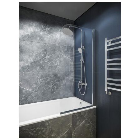 Шторка на ванну распашная Knotlor BS070CG0C 140х70, хром