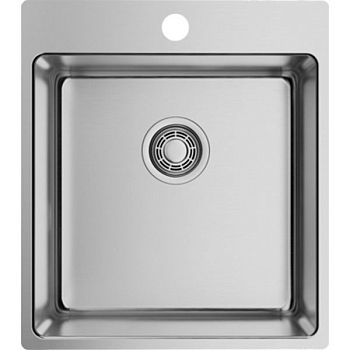 Мойка, OMOIKIRI, Amadare, ширина, мм-450, глубина, мм-505, высота, мм-200, тип установки-встраиваемый, отверстия для смесителя-1, с переливом, сифон, донный клапан, уплотнительная подкладка в комплекте, автоматический донный клапан приобретается отдельно,