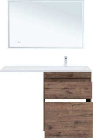 Тумба под раковину Aquanet Токио 68 дуб веллингтон (напольная 2 ящика), артикул 00333652