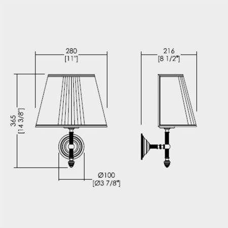 Devon Black Diamond Светильник настенный с плафоном  280х280х365 мм, держатель хром, артикул BLKD523CR