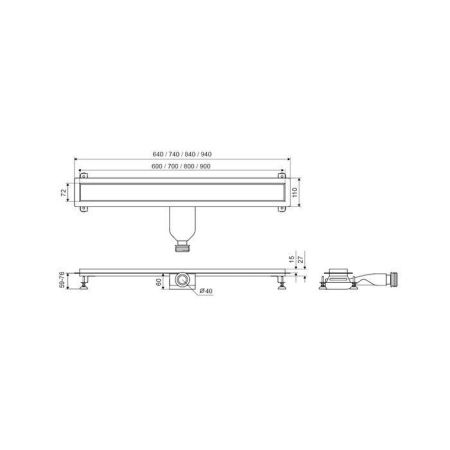 Душевой трап EXCELLENT Stilio 90 см.