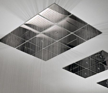 ANTONIO LUPI LAMATTONELLA Верхний душ 250х250х5 мм., встраиваемый в потолок, с каскадом, полированная нержавеющая сталь