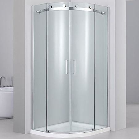 Душевой уголок Black&White Stellar Wind S201-900х900 радиальный профиль Серебристый хром стекло прозрачное, артикул 2019090