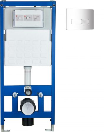 Инсталляция для унитаза CR556 с кнопкой сливного бачка CR02CH хром Cerutti SPA, артикул CR555+CR02CH