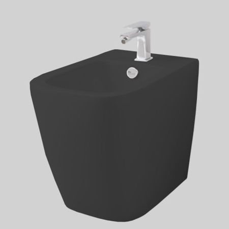 ARTCERAM A16 Биде напольное 36х52 см, 1 отверстие, цвет черный матовый/покрытие Saniglaze, артикул ASB005 17 00
