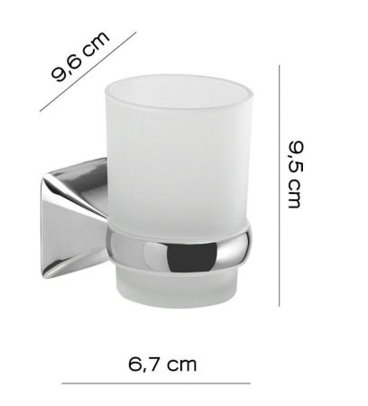 Gedy Cervino, настенный стеклянный стакан, цвет хром, артикул CE10(13)