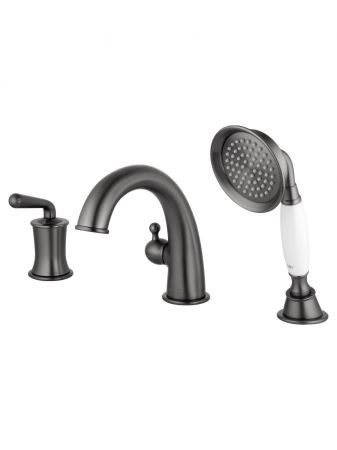 Смеситель на борт ванны WONZON & WOGHAND STEAM, Темный графит (WW-88659008-BGM)
