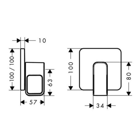 AX Urquiola Встраиваемый запорный вентиль, ½’ или ¾ (внешняя часть), цвет: хром, артикул 11960000
