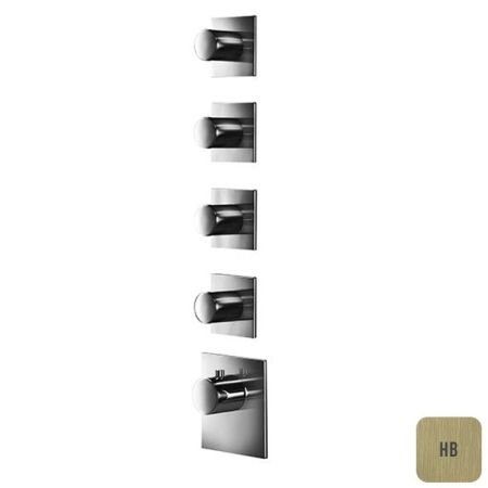 ALMAR Внешняя часть термостатического смесителя с 4-мя запорными вентилями, цвет латунь брашированная PVD, артикул E180084.HB