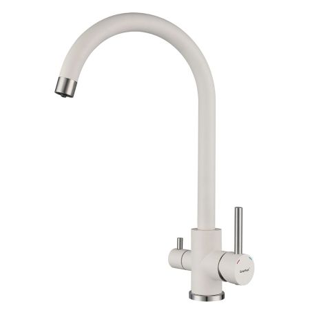 Смеситель для кухни с подключением фильтра GranFest Z-5420, белый