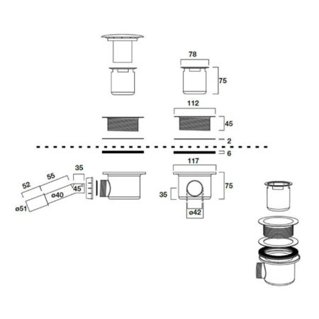KERASAN Retro Сифон для поддона, золото диаметр 90, артикул 905691
