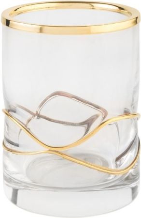 Surya Crystal Stream, стакан 7х7хh10 см, цвет золото, артикул 6621/GO