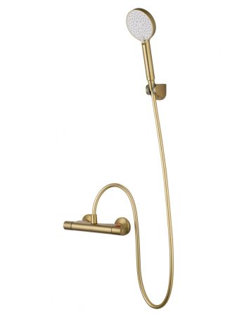 Смеситель для душа с термостатом WONZON & WOGHAND INN 5, Брашированное золото (WW-B1005-A-BG), артикул WW-B1005-A-BG