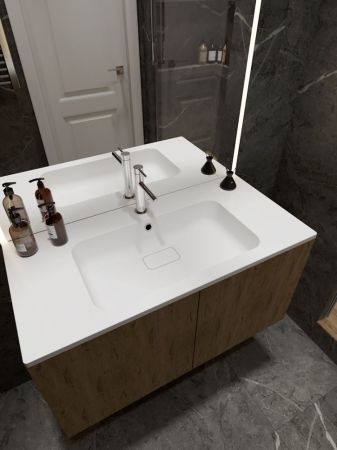 Раковина Florentina Палермо 100 см 10.230.01000.001, белая, артикул 10.230.01000.001