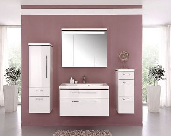 Комплект мебели Puris Cool line с раковиной из минерального литья, 900 мм, цвет белый высокоглянцевый