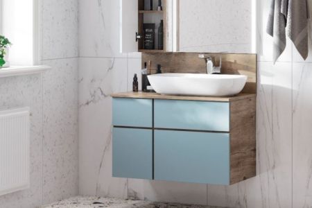 Тумба под раковину Акватон Мишель 80 1A244501MIX30 подвесная Дуб рустикальный Фьорд