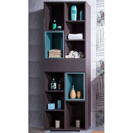 Шкаф пенал Бриклаер Кристалл 60 подвесной Ясень Анкор темный Муссон