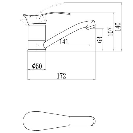 Смеситель для кухни Savol S-T4506-1, хром, артикул S-T4506-1
