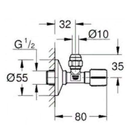 Вентиль угловой GROHE 1/2 дюйма-3/8 дюйма, 1 шт, холодный рассвет, матовый (22037GN0)