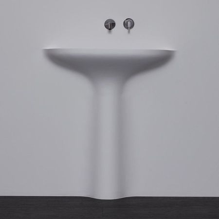 ANTONIO LUPI CALICE Раковина встраиваемая в стену 900х965х480 мм., с донным клапаном, сифоном, гибким шлангом и трансформатором, Corian, цвет белый, артикул CALICE