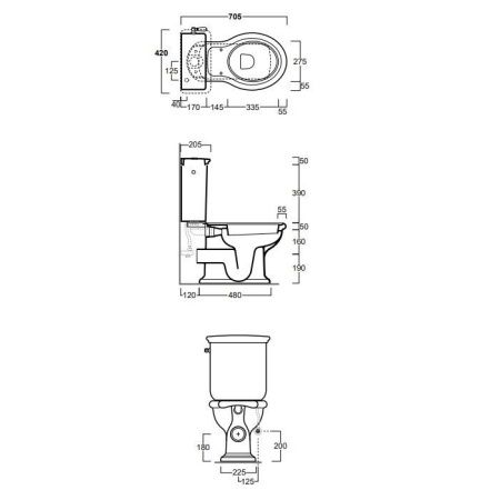 SIMAS Lante Унитаз моноблок с горизонтальным сливом, цвет белый