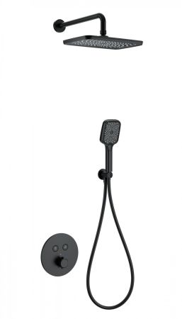Душевая система с термостатом встраиваемая WONZON & WOGHAND, Черный матовый (WW-D2017-A-MB), артикул WW-D2017-A-MB
