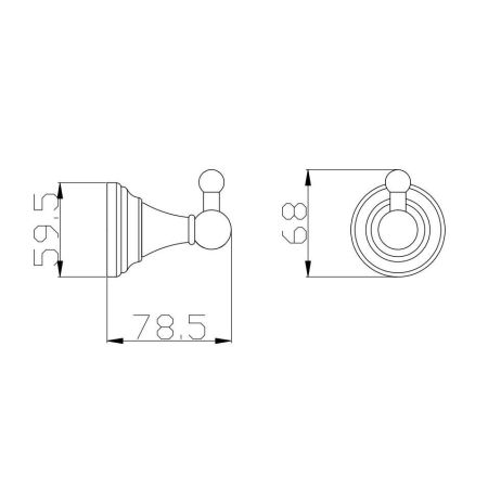 Крючок для ванной комнаты Rav Slezak MORAVA MKA0100SM, бронза, артикул MKA0100SM