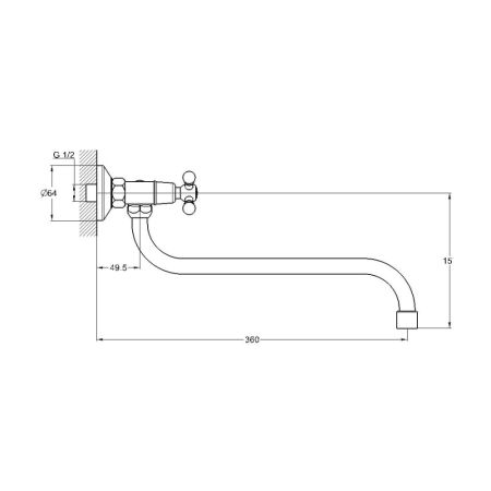 Смеситель для кухни настенный G.Lauf JMX12-A605, хром