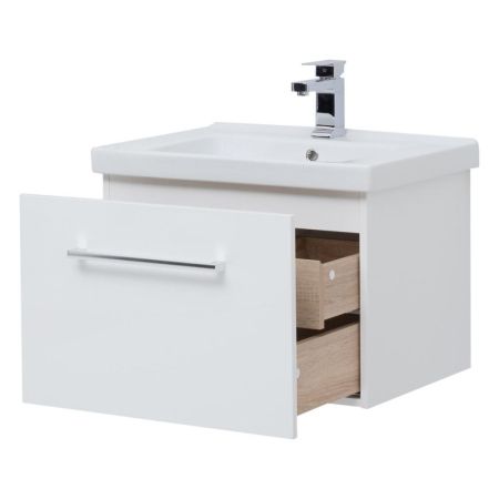 Тумба с раковиной подвесная Dreja Big Inn 65 см, белый, артикул 77-0201W-com