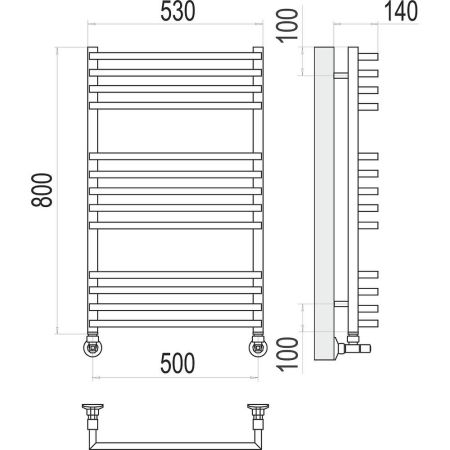 Полотенцесушитель водяной Terminus Берн П13 50х80, артикул 4670078513403