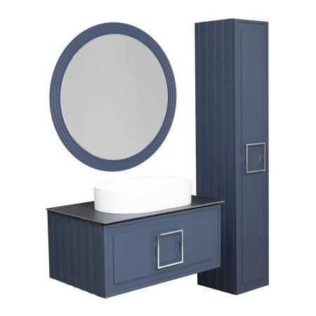 Зеркало с подсветкой La Fenice Terra Blue Grigio 65, синее, артикул FNC-02-TER-BG-65