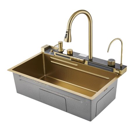 Многофункциональная кухонная мойка Savol S-SC001C, матовое золото, артикул S-SC001C