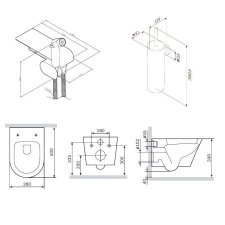 CK74H0403W Sense набор подвесной унитаз с гиг.душем, артикул CK74H0403W