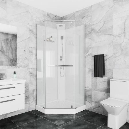 Кабина CHIKA901T душевая без крыши Cerutti SPA (90x90x215-225), артикул CHIKA901T