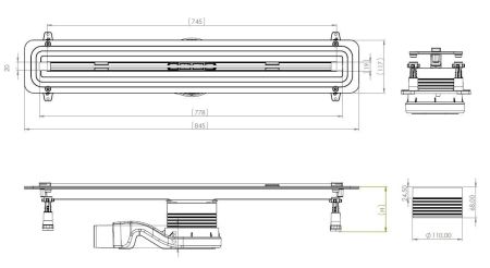 Душевой лоток Allen Brau Liberty 9.50001.SS 750 мм, артикул 9.50001.SS