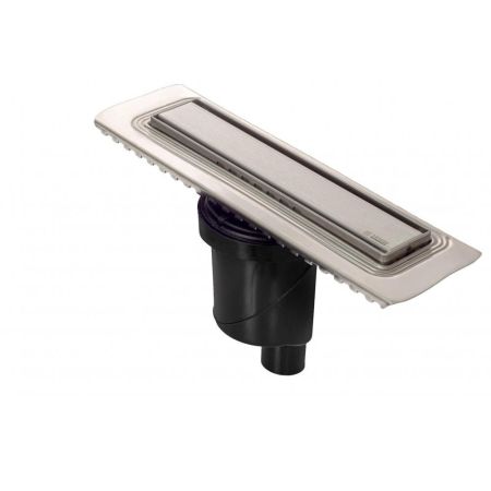 Желоб BERGES водосток В1 Keramik 300, матовый хром, S-сифон D50/105 H50 вертикальный, артикул 090014