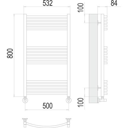 Полотенцесушитель водяной Terminus Классик П16 50х80, артикул 4670078529596