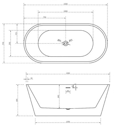 Акриловая ванна ABBER AB9320-1.5, артикул AB9320-1.5