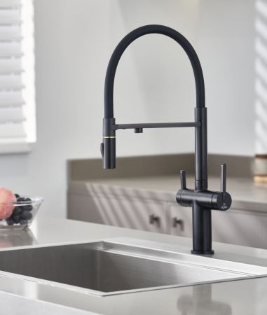 Смеситель для кухни с подключением фильтра для воды Rose R458H, черный